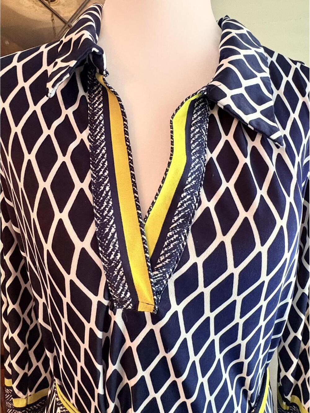 Preppy Navy and Green Knit Dress L